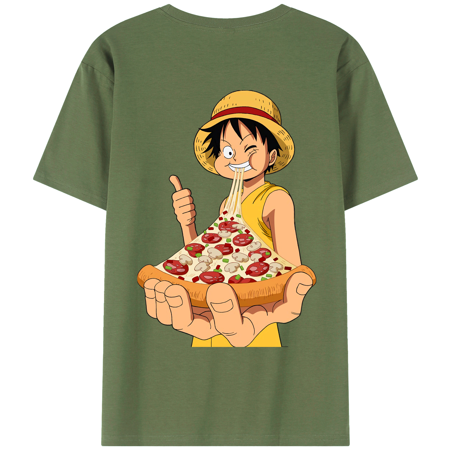 ワンピース モンキー・D・ルフィ ONE PIECE Monkey D. Luffy 綿100％ メンズ半袖Tシャツ（バックプリント） 通気性